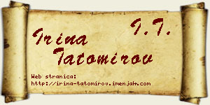 Irina Tatomirov vizit kartica